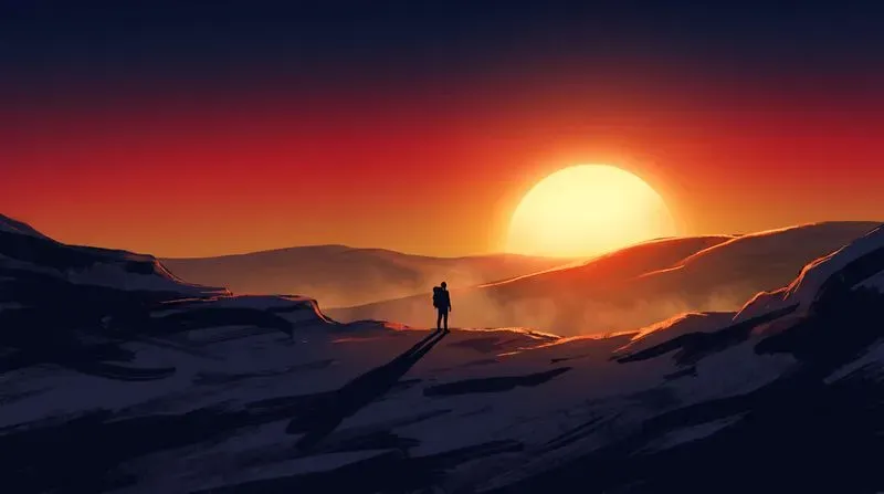 Zenn Minimalist Sunset Silhouette Art