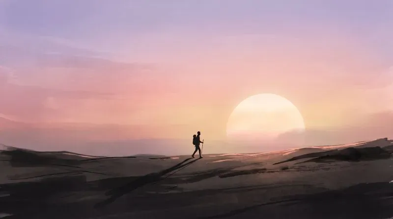 Zenn Minimalist Sunset Silhouette Art