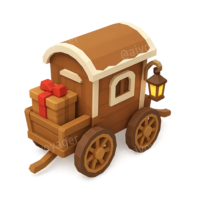 Lowpoly Cookie Delivery Carts