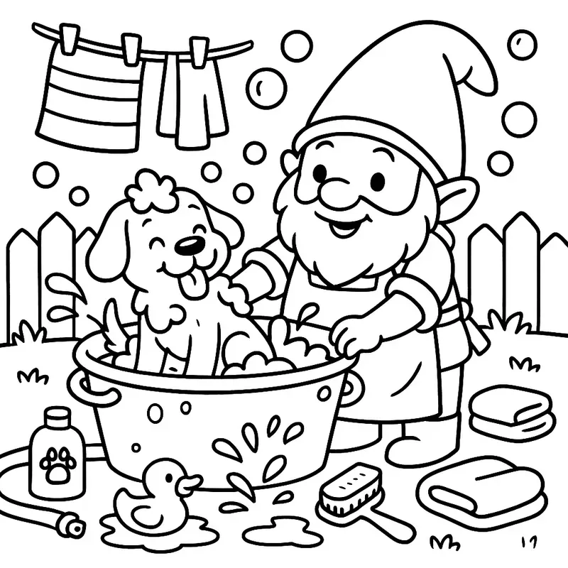 Cute Gnome Coloring Pages For Kids