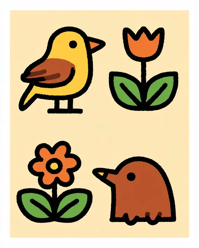 Bold Cartoon Opposites Cards