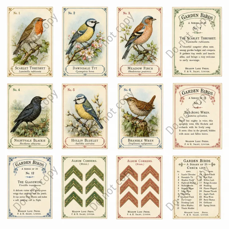 Cigarette Card Collector Sheets