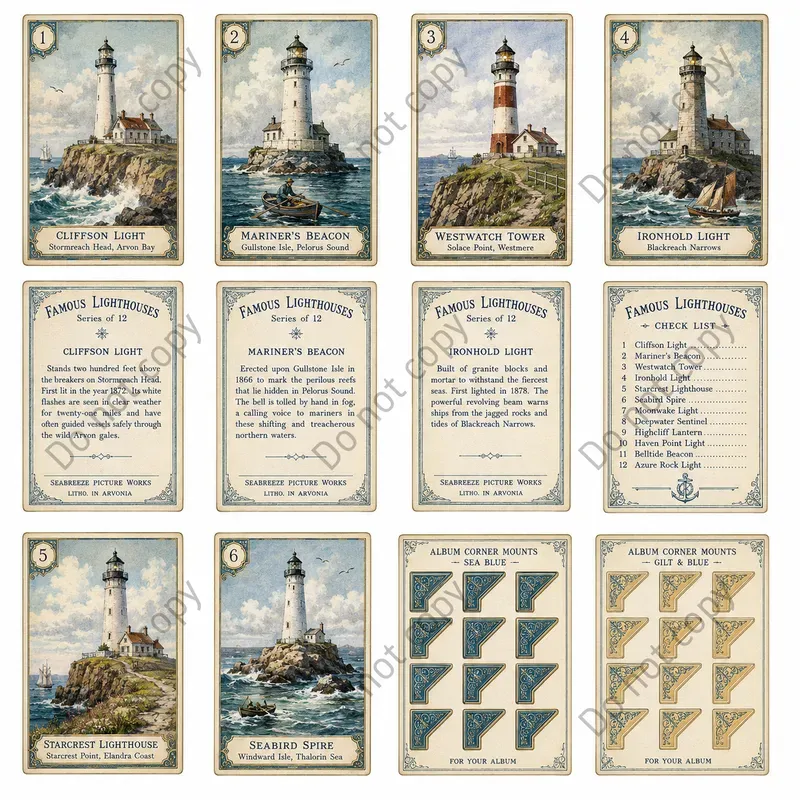 Cigarette Card Collector Sheets