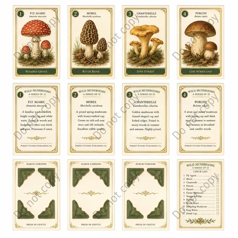 Cigarette Card Collector Sheets