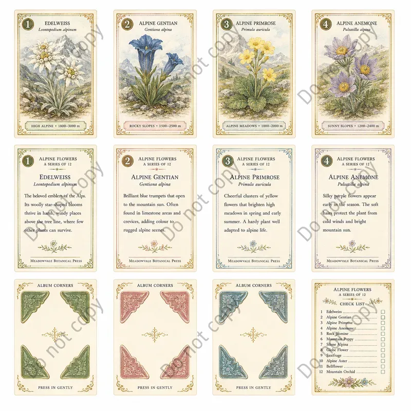 Cigarette Card Collector Sheets