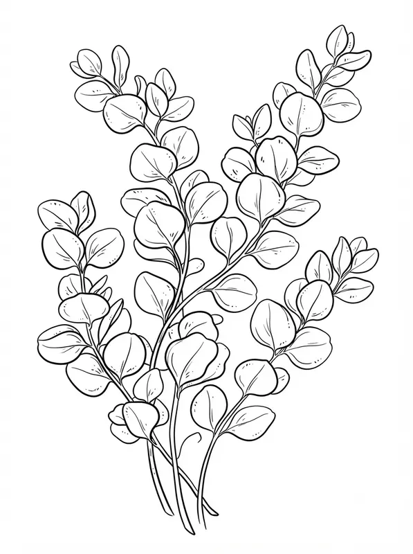 Modern Digital Gouache Coloring Pages