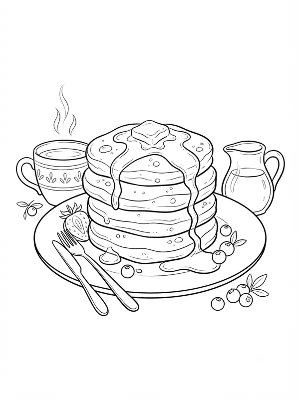 Modern Digital Gouache Coloring Pages