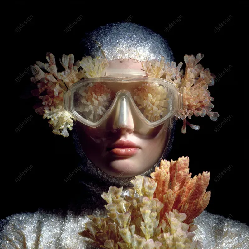 Dark Floral Couture Portrait Art