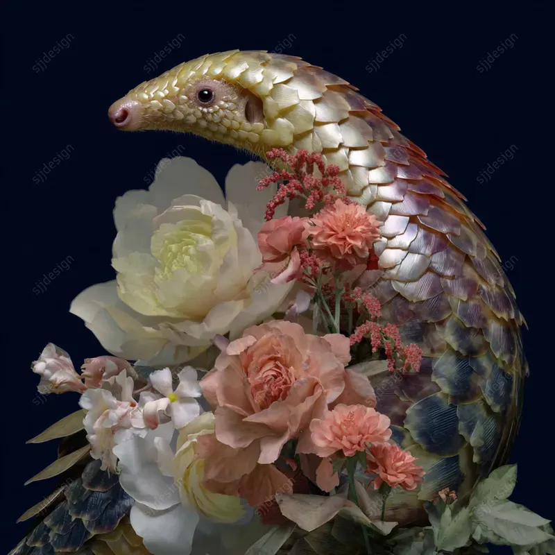 Dark Floral Couture Portrait Art
