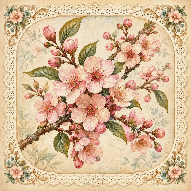 Vintage Lace Botanical Cards
