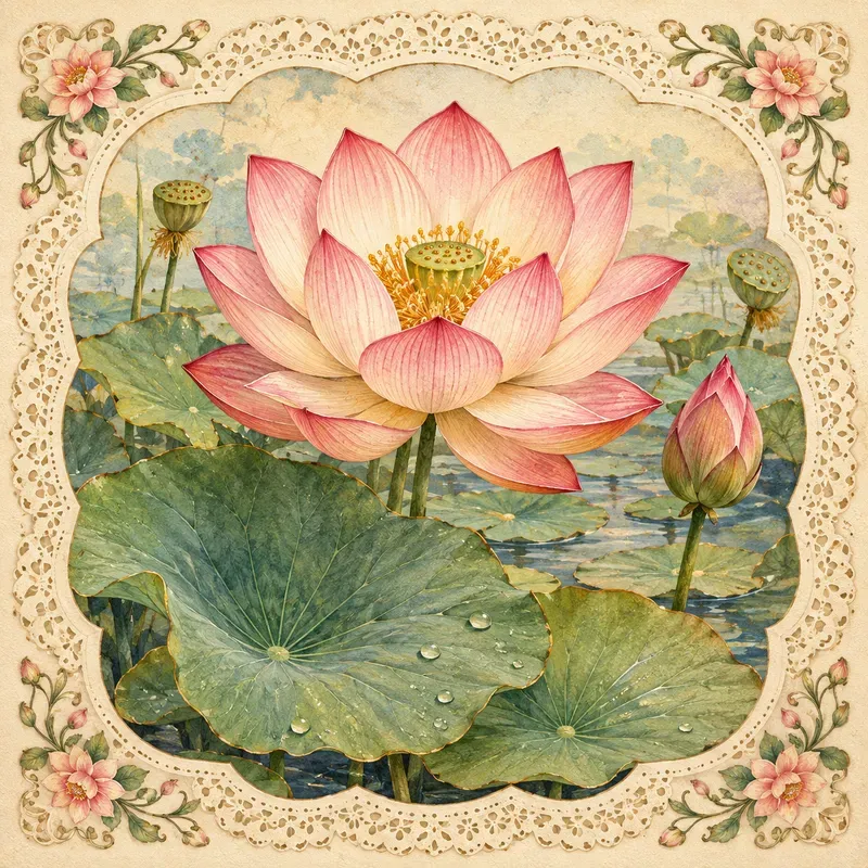 Vintage Lace Botanical Cards