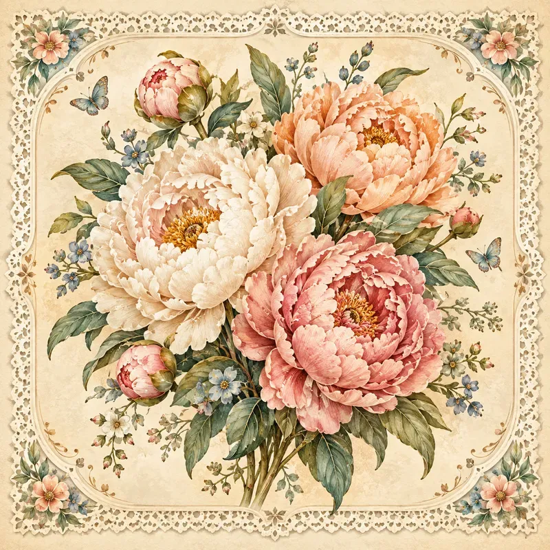 Vintage Lace Botanical Cards