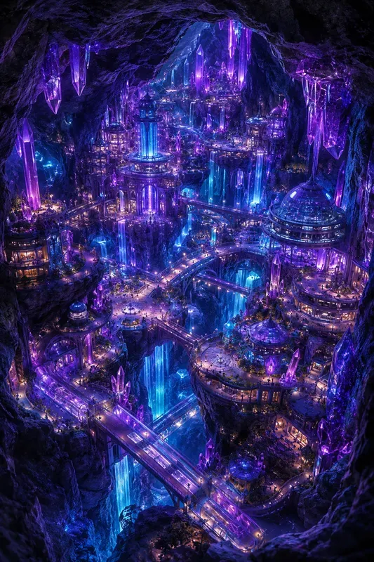 Neon Futuristic Miniature Worlds
