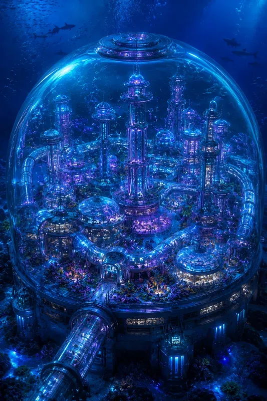 Neon Futuristic Miniature Worlds