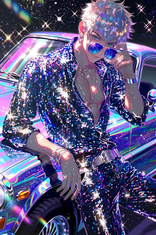 Glittery 90s Retro Anime