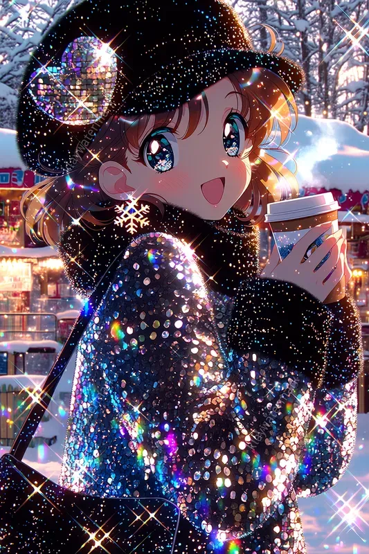 Glittery 90s Retro Anime