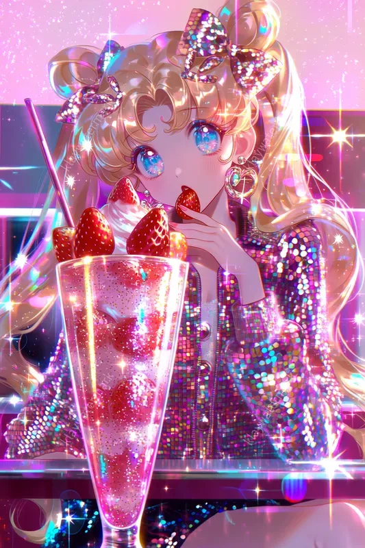 Glittery 90s Retro Anime