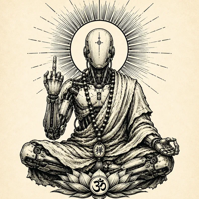 Zen Rebel Vintage Line Art