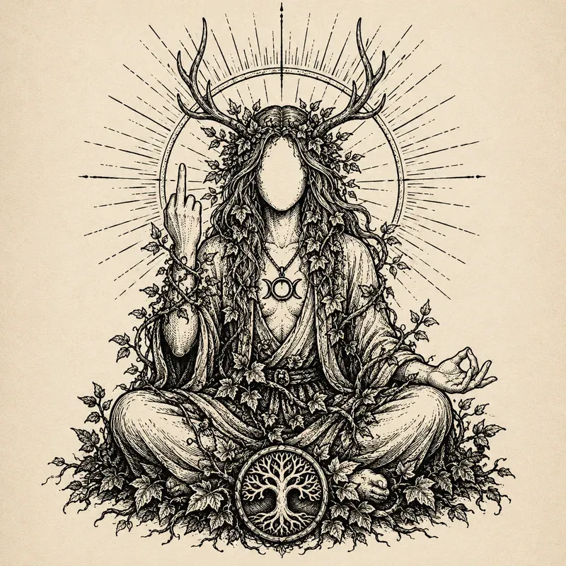 Zen Rebel Vintage Line Art