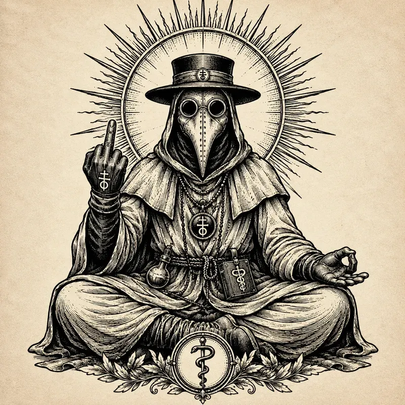 Zen Rebel Vintage Line Art