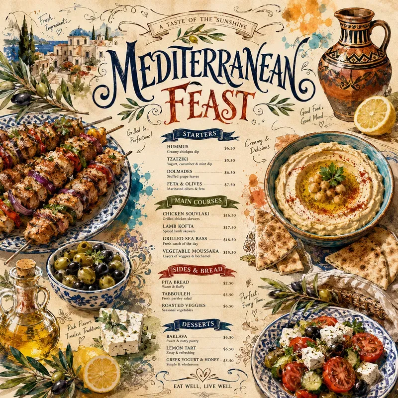 Global Street Food Festival Menu Posters