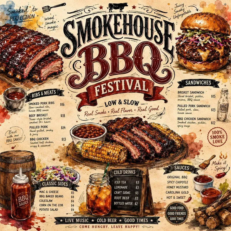 Global Street Food Festival Menu Posters