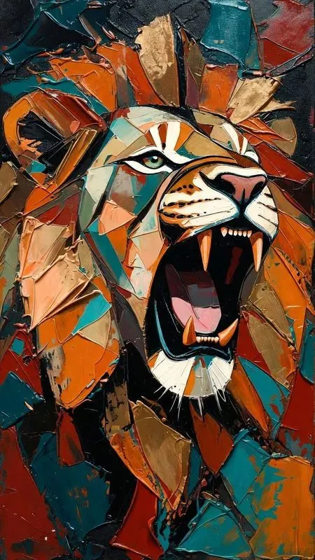 Thick Oil Geometric Abstract Paintings