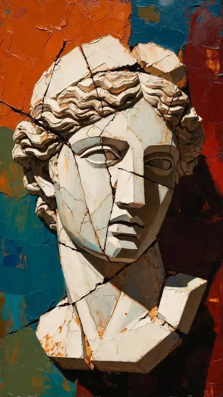 Thick Oil Geometric Abstract Paintings