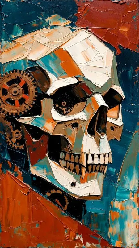 Thick Oil Geometric Abstract Paintings