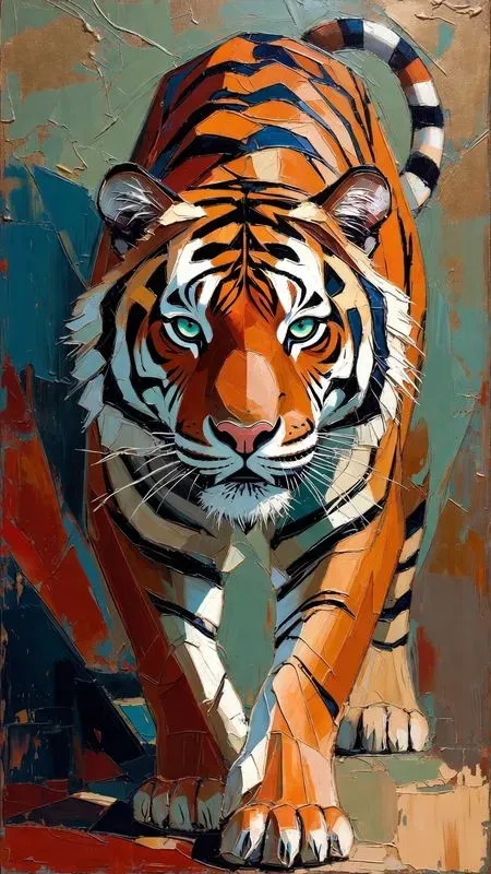 Thick Oil Geometric Abstract Paintings