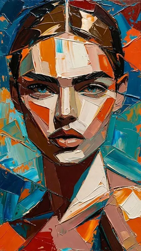 Thick Oil Geometric Abstract Paintings