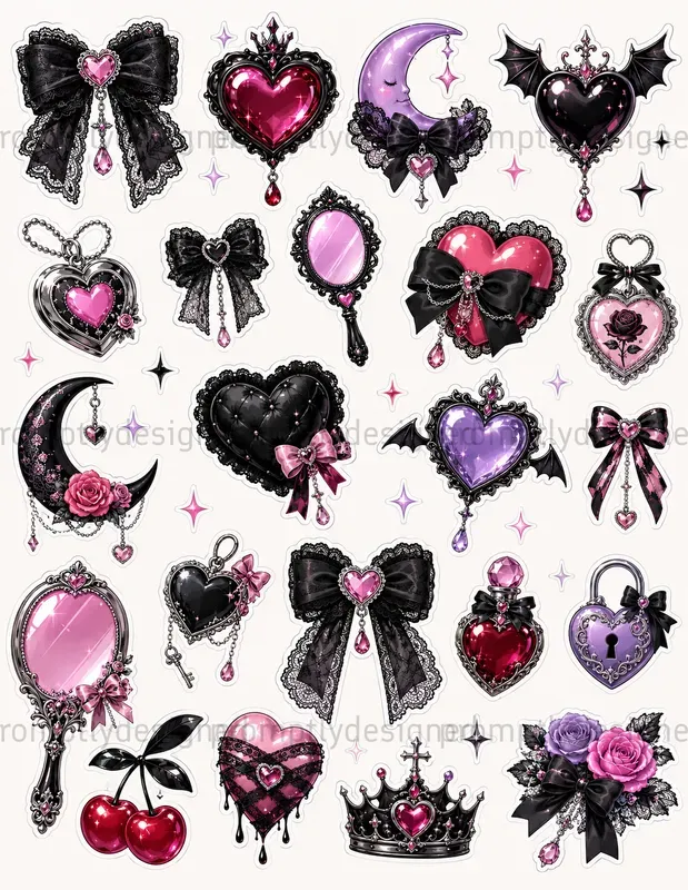 Gothic Pop Glam Sticker Sheets