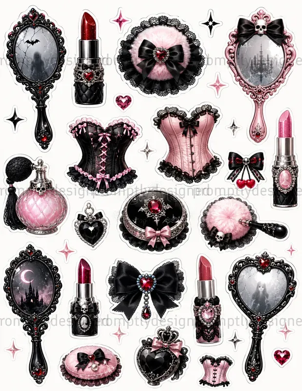 Gothic Pop Glam Sticker Sheets