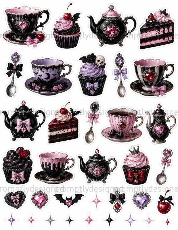 Gothic Pop Glam Sticker Sheets