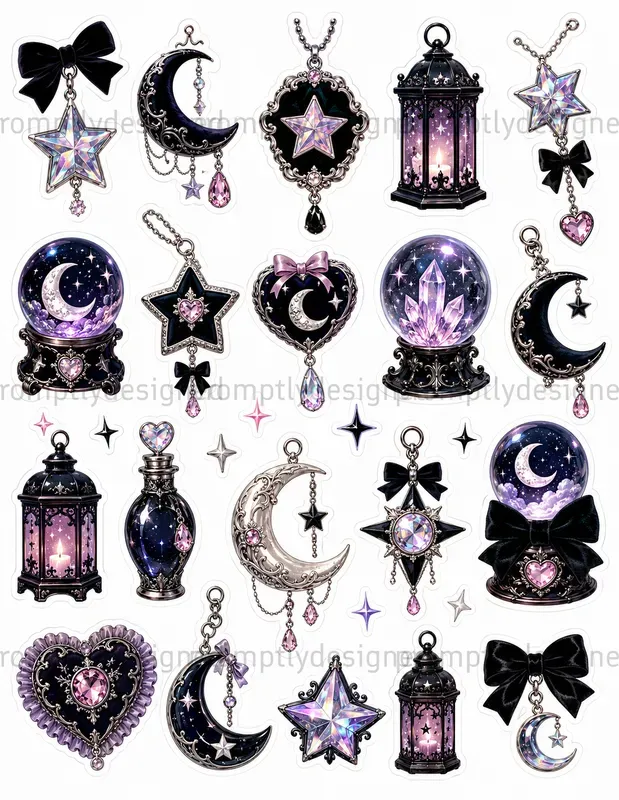 Gothic Pop Glam Sticker Sheets