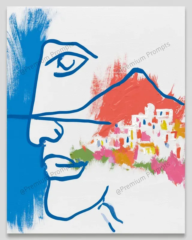 Bold Minimalist Naive Acrylic Sketches