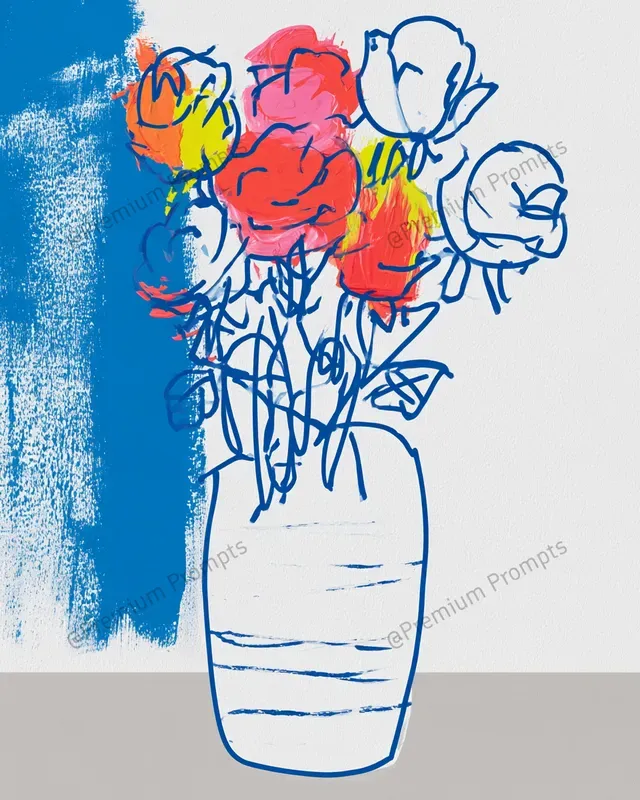 Bold Minimalist Naive Acrylic Sketches