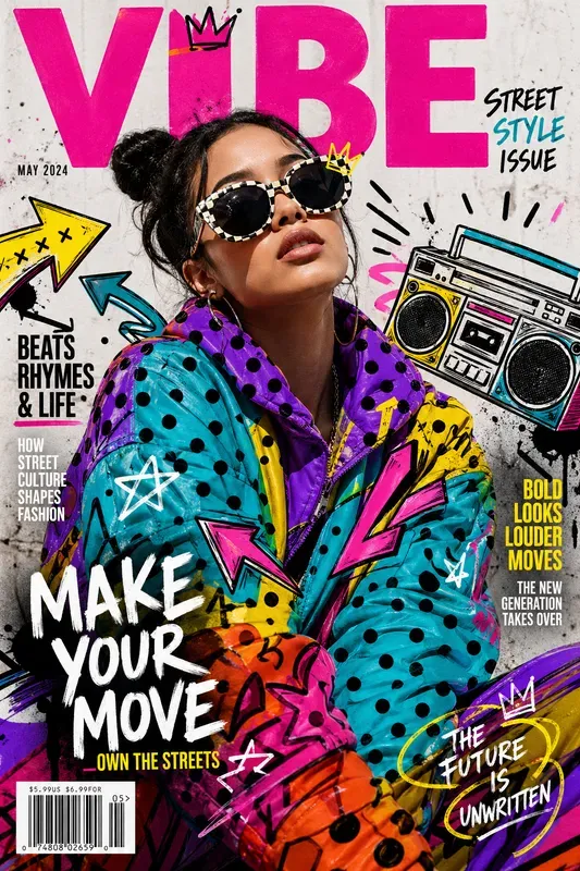 Pop Art Doodled Fashion Magazine Covers