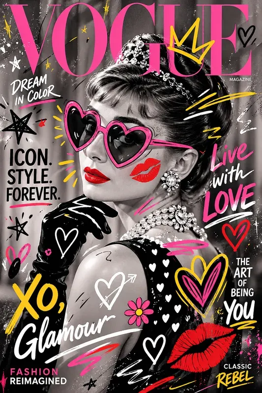 Pop Art Doodled Fashion Magazine Covers