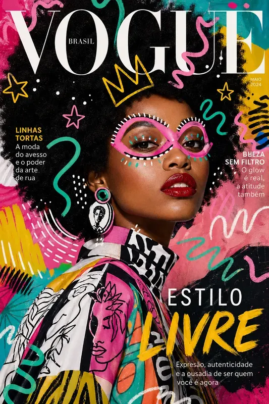 Pop Art Doodled Fashion Magazine Covers
