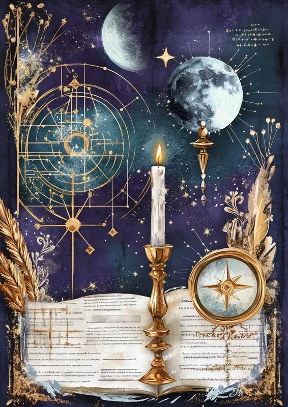 Dark Cosmic Astrology Junk Journal Pages