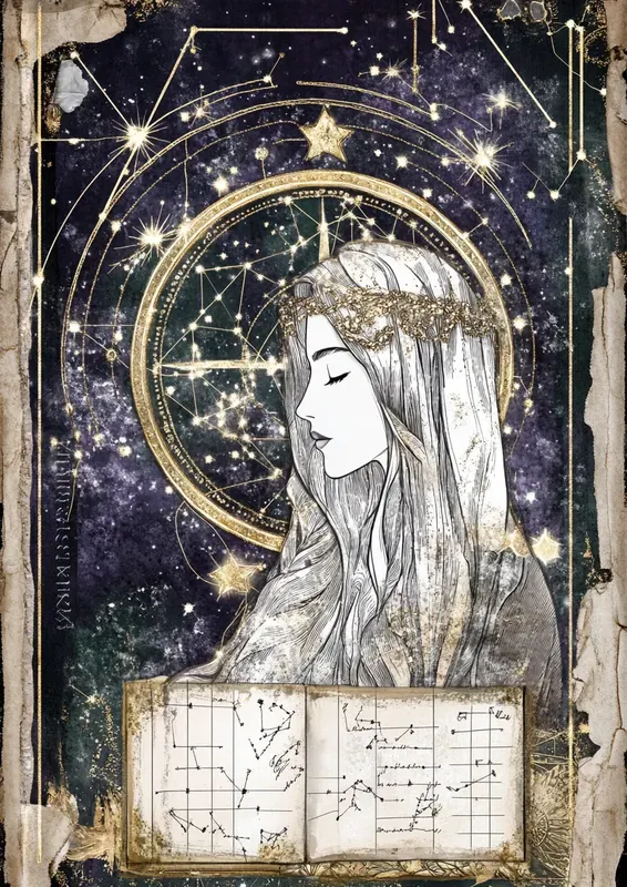 Dark Cosmic Astrology Junk Journal Pages