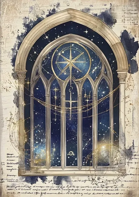 Dark Cosmic Astrology Junk Journal Pages