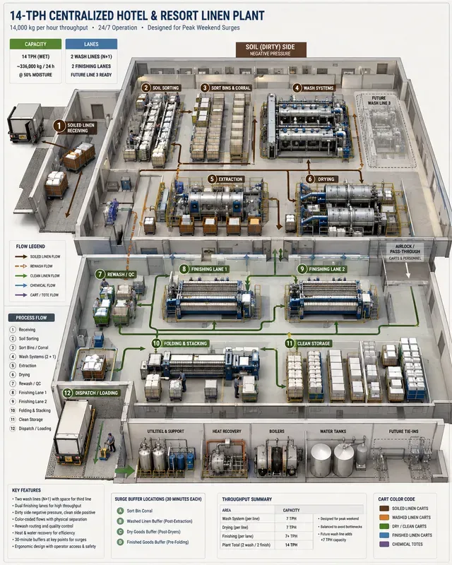 Industrial Laundry Linen Processing