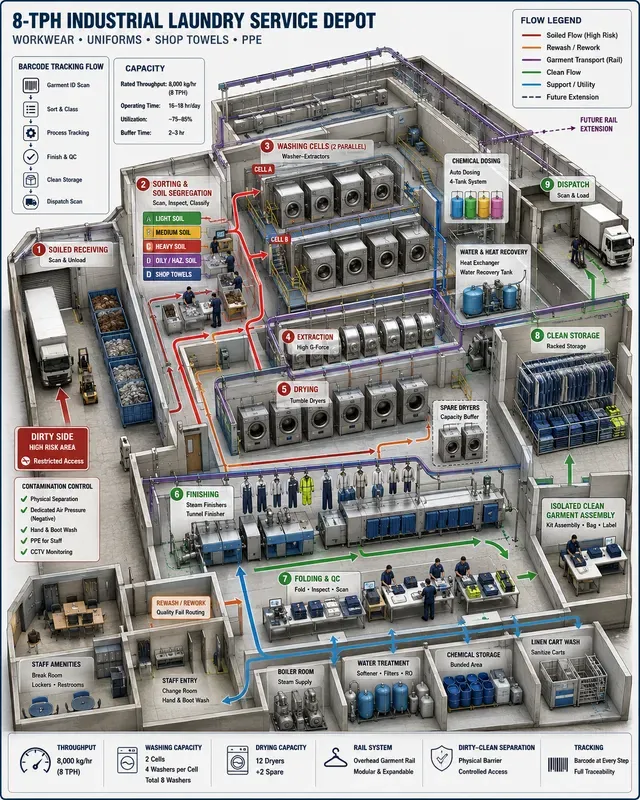 Industrial Laundry Linen Processing
