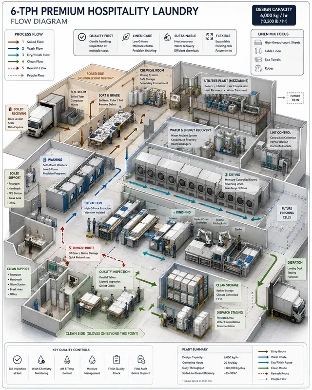 Industrial Laundry Linen Processing