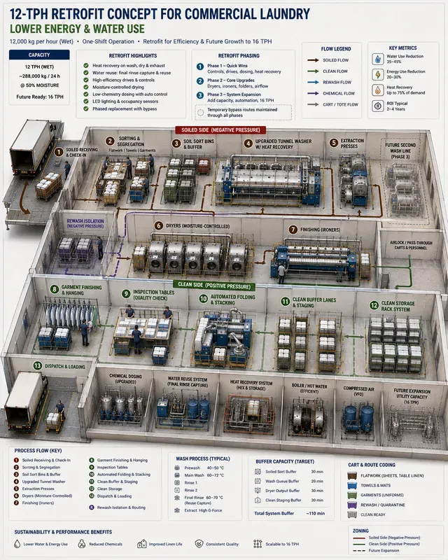 Industrial Laundry Linen Processing