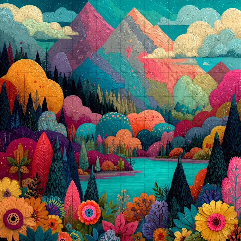 Acrylic Whimsy Bold Pattern Blooms