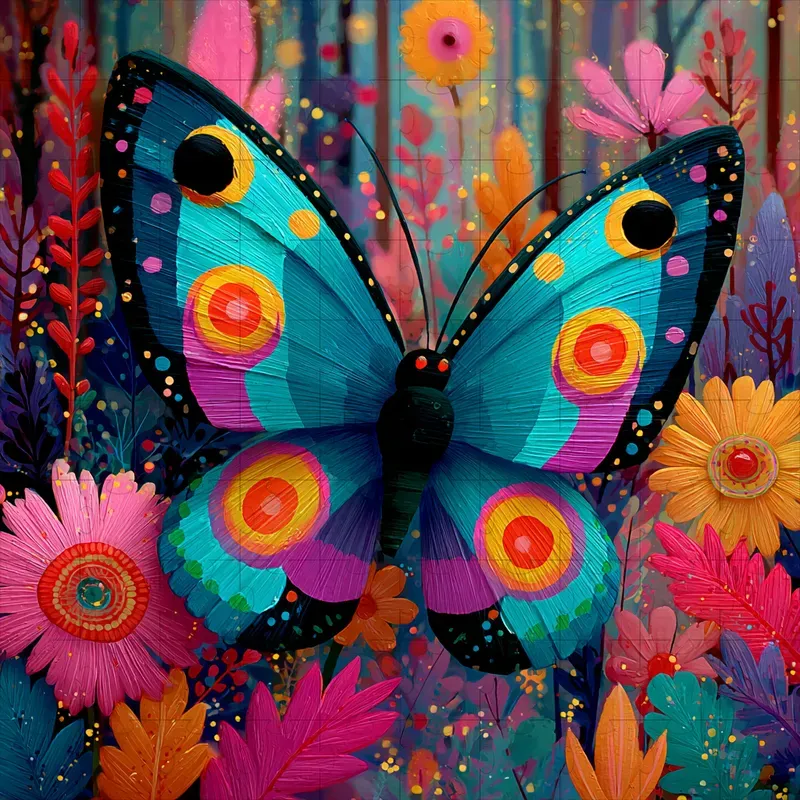 Acrylic Whimsy Bold Pattern Blooms