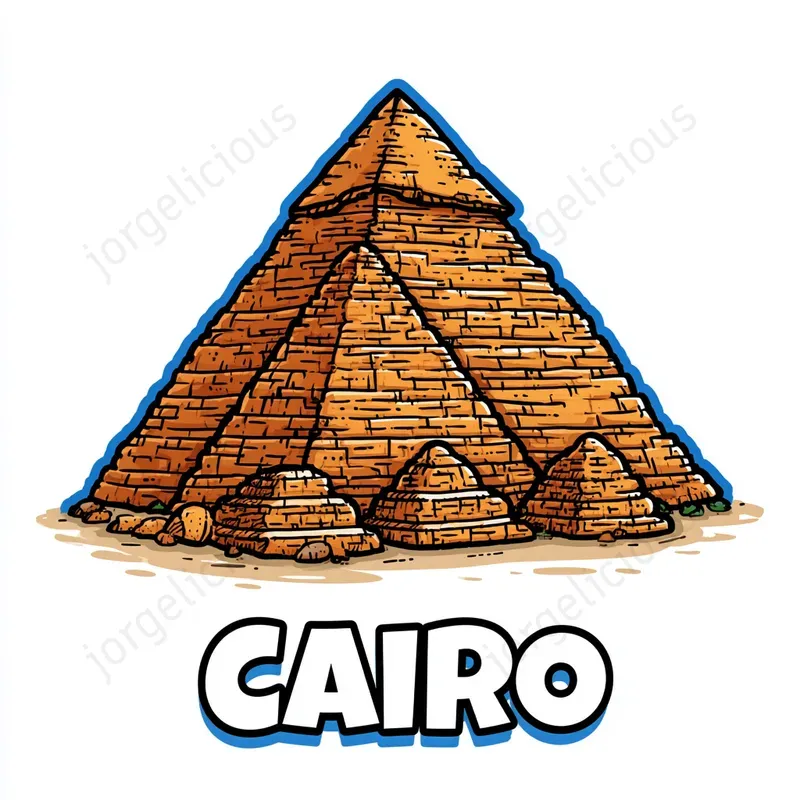 Cartoon Landmark City Prints